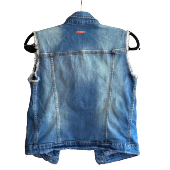 🌼host pick🌼 MNG distressed  frayed denim vest - Picture 5 of 13